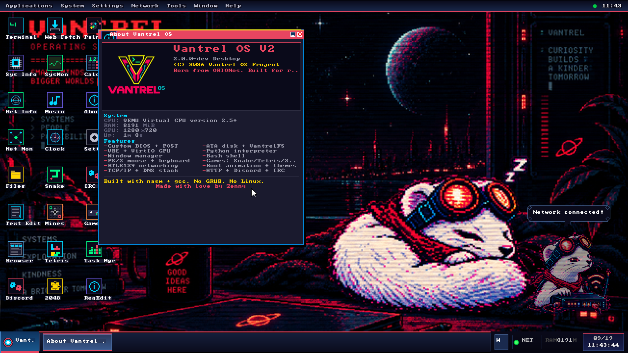 VANTREL OS desktop