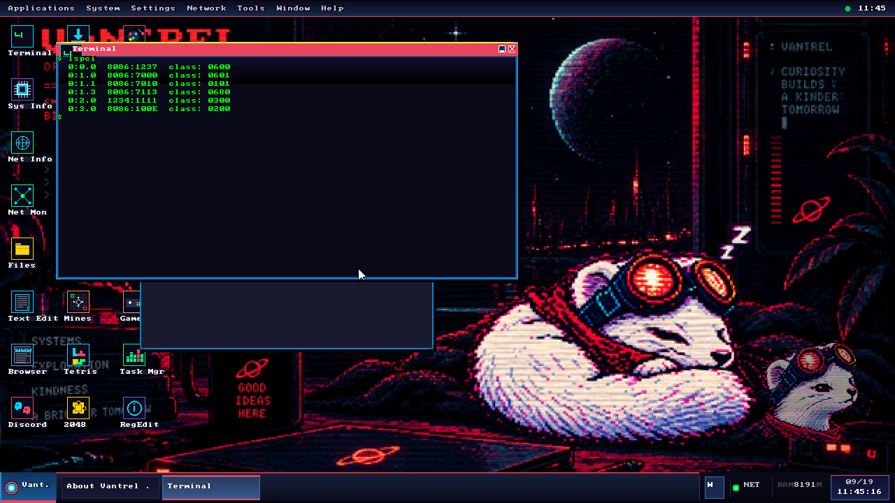 VANTREL OS lspci command