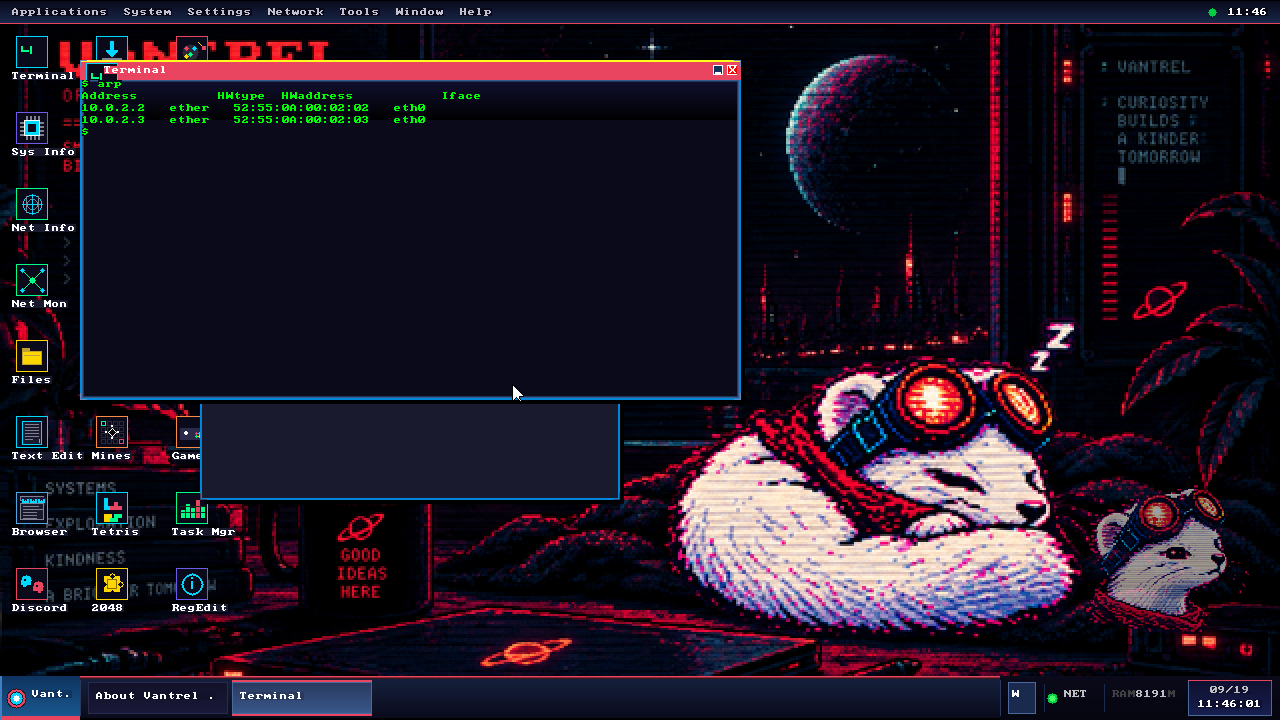 VANTREL OS arp command